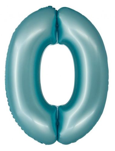 Number Light Blue Mat Blue 0 foil balloon 76 cm