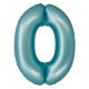 Number Light Blue Mat Blue 0 foil balloon 76 cm