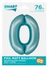 Number Light Blue Mat Blue 0 foil balloon 76 cm