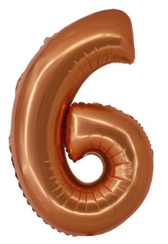 Number Copper Copper number 6 foil balloon 76 cm