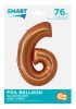 Number Copper Copper number 6 foil balloon 76 cm