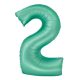 Number Mint Mat Mint-colored number 2 foil balloon 76 cm