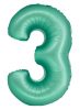 Number Mint Mat Mint number 3 foil balloon 76 cm