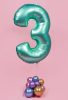 Number Mint Mat Mint number 3 foil balloon 76 cm