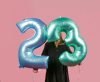 Number Mint Mat Mint number 3 foil balloon 76 cm