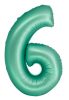 Number Mint Mat Mint green number 6 foil balloon 76 cm