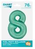 Number Mint Mat Mint 8 Number Foil Balloon 76 cm