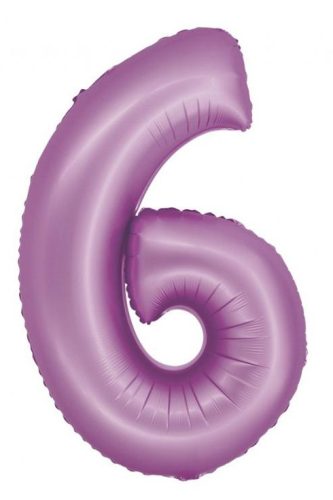 Number Lavender Mat Lavender Number 6 Foil Balloon 76 cm