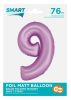 Number Lavender Mat Lavender Number 9 Foil Balloon 76 cm