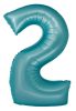 Number Light Blue Mat Blue number 2 foil balloon 76 cm