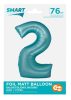 Number Light Blue Mat Blue number 2 foil balloon 76 cm