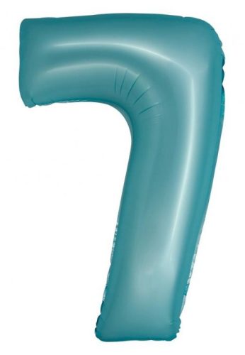 Number Light Blue Mat Blue number 7 foil balloon 76 cm