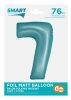 Number Light Blue Mat Blue number 7 foil balloon 76 cm