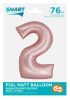 Number Light Pink Mat Pink number 2 foil balloon 76 cm