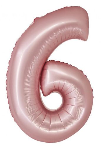 Number Light Pink Mat Pink Number 6 Foil Balloon 76 cm