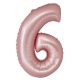 Number Light Pink Mat Pink Number 6 Foil Balloon 76 cm