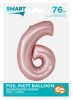 Number Light Pink Mat Pink Number 6 Foil Balloon 76 cm