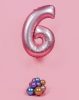 Number Light Pink Mat Pink Number 6 Foil Balloon 76 cm