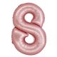 Number Light Pink Mat Pink 8 number foil balloon 76 cm