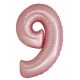 Number Light Pink Mat Pink number 9 foil balloon 76 cm