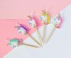 Unicorn Multicolour set of 5 cake candles