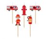 Fireman Red fire fighter, decorative candle set of 5