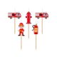 Fireman Red fire fighter, decorative candle set of 5