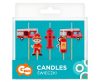 Fireman Red fire fighter, decorative candle set of 5