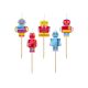 Robot Future cake candle, candle set 5 pieces