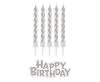 Happy Birthday B&C Silver Silver Happy Birthday Candle Set 16 pcs