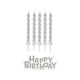 Happy Birthday B&C Silver Silver Happy Birthday Candle Set 16 pcs