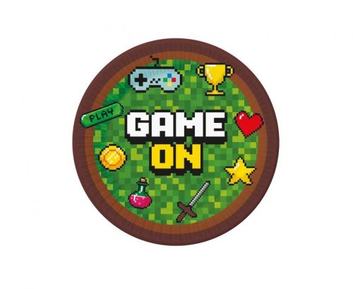 Gamer Game On Toy paper plate 6 pieces 18 cm