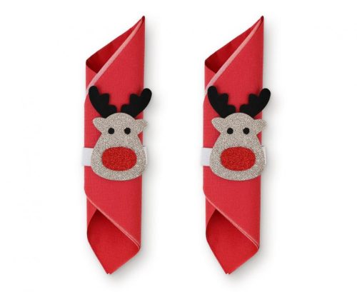 Christmas Deer Reindeer Napkin Ring Set