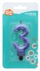 Number Diamond Metallic Blue Number 3 Candle, Cake Candle