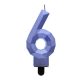 Number Diamond Metallic Blue number candle 6, cake candle