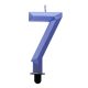 Number Diamond Metallic Blue number 7 candle, cake candle 7