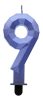 Number Diamond Metallic Blue number 9 candle, birthday candle