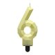 Number Diamond Metallic Gold number 6 candle, cake candle