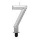 Number Diamond Metallic Silver number 7 candle, cake candle