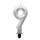 Number Diamond Metallic Silver number 9 birthday candle, cake candle