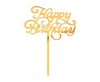 Happy Birthday Gold cake decoration 15 cm