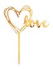 Wedding Gold Gold Heart Cake Decoration 13 cm