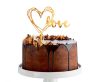 Wedding Gold Gold Heart Cake Decoration 13 cm