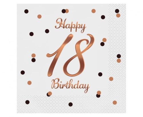 Happy Birthday B&C White Happy Birthday 18 Napkin Pack of 20 33x33 cm