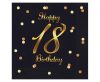 Happy Birthday B&C Gold Happy Birthday 18 Napkin 20 pcs 33x33 cm