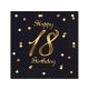 Happy Birthday B&C Gold Happy Birthday 18 Napkin 20 pcs 33x33 cm