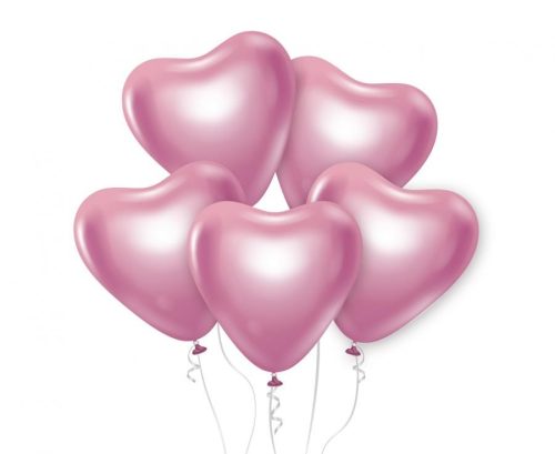 Love Platinum Light Pink Heart Balloon, 6 pcs 12 inch (30 cm)