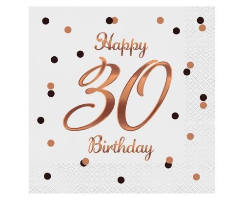 Happy Birthday B&C White Happy Birthday 30 napkins 20 pcs 33x33 cm