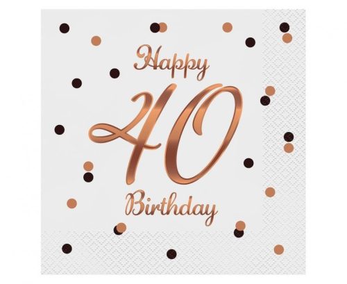 Happy Birthday B&C White Happy Birthday 40 Napkin Pack of 20 33x33 cm