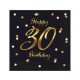 Happy Birthday B&C Black-Gold Happy Birthday 30 Napkin 20 pcs 33x33 cm